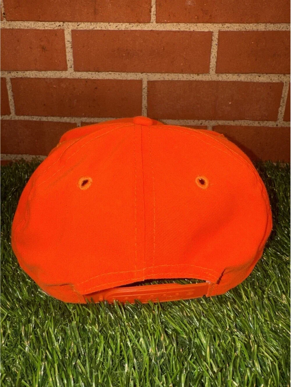 VTG Rare Blaze Orange Seal Ten 4 SnapBack Hat By Otto